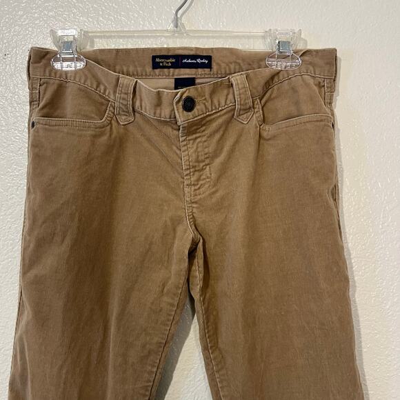 Abercrombie & Fitch Y2K Tan Slit Hem Flap Pockets Bootcut Corduroy Pants Sz 2 - Picture 3 of 8